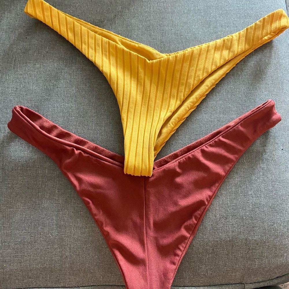 Billabong Yellow and Red Bikini Swimwear